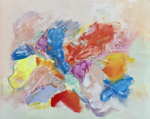 Lebendig und farbenfroh „Disco Fox“ par Susanna Schorr, Peinture en vente sur Singulart
