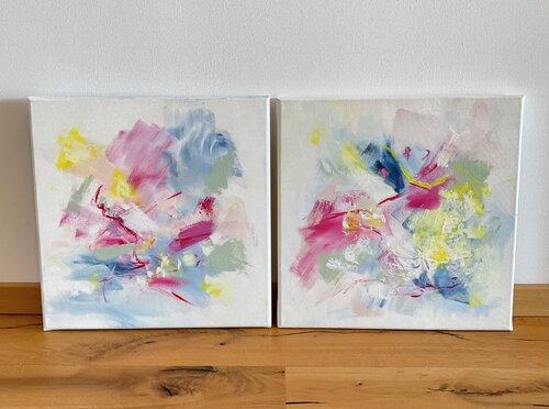 Tanz der Leichtigkeit - Diptychon van Susanna Schorr, Schilderij te koop op Singulart