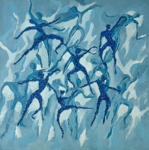 DANCE IN THE MOON van Claudia Lazzarini, Schilderij te koop op Singulart