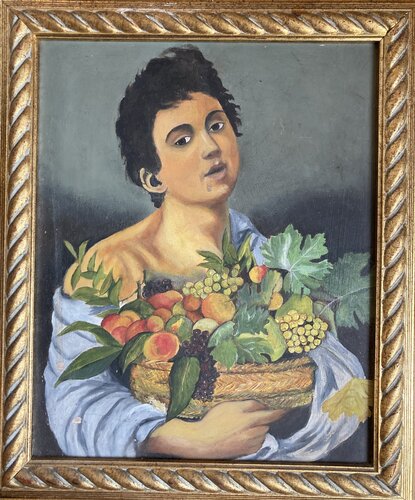 RAGAZZO CON FRUTTA di Claudia Lazzarini, Pittura in vendita su Singulart