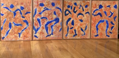 Quadruple joy de Claudia Lazzarini, Pintura a la venta en Singulart