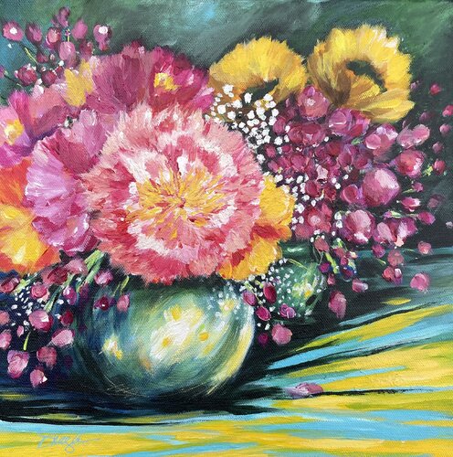 Bursting with Joy van Dawn Nagle, Schilderij te koop op Singulart