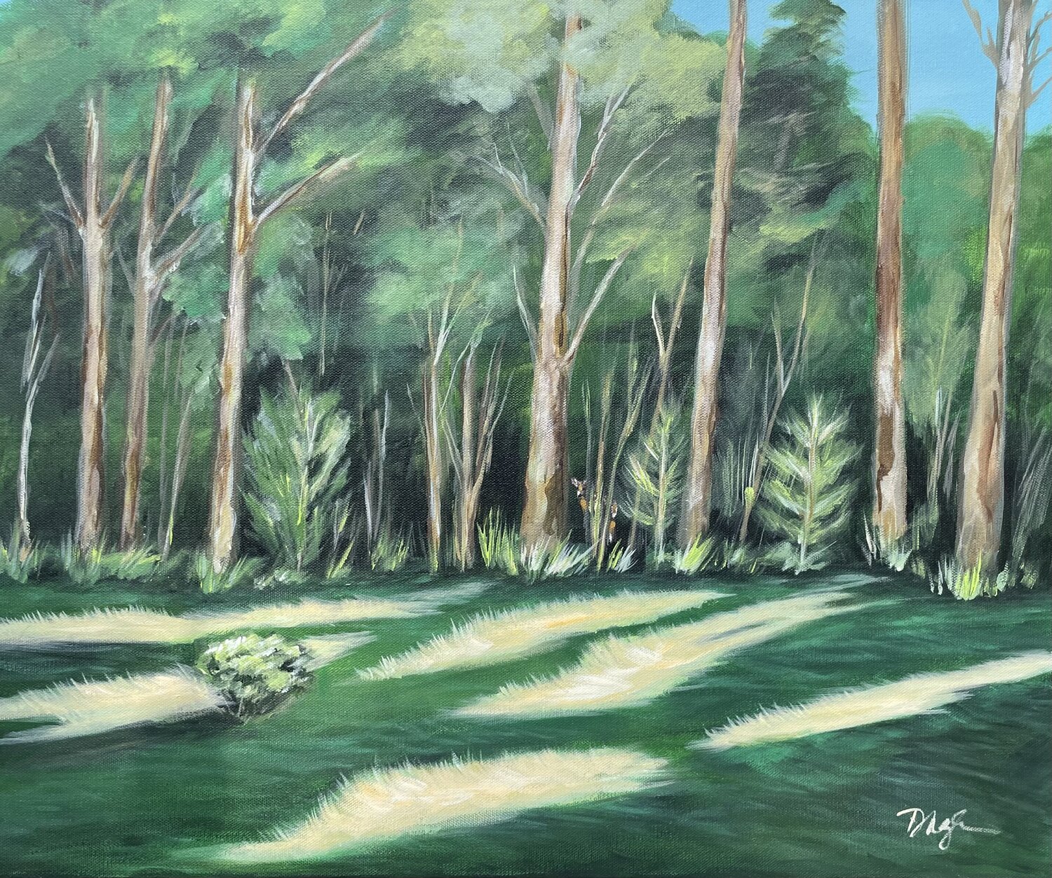At the Edge of the Woods Dawn Nagle Originalgemälde zu verkaufen