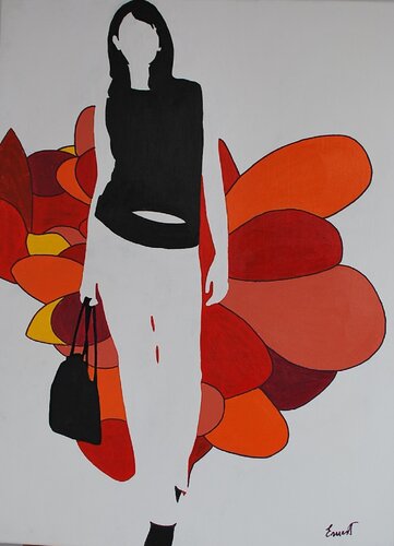 Mujer sobre flores par Ernest Carneado Ferreri, Peinture en vente sur Singulart