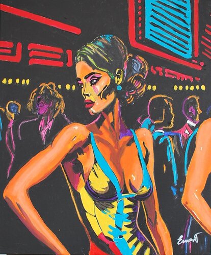 Mujer en la noche par Ernest Carneado Ferreri, Peinture en vente sur Singulart