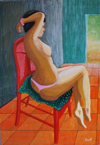 Mujer en silla von Ernest Carneado Ferreri, Malerei kaufen auf Singulart