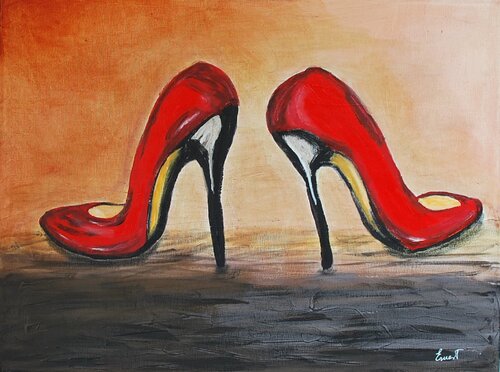 Zapatos rojos di Ernest Carneado Ferreri, Pittura in vendita su Singulart