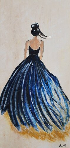 Elegancia en azul di Ernest Carneado Ferreri, Pittura in vendita su Singulart