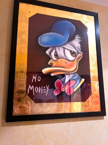 Donald Duck / No Money van Ava Moazen, Schilderij te koop op Singulart