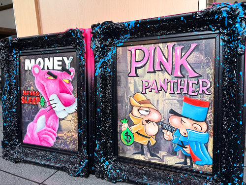 The Pink Panther/ Money Never Sleeps- 2/2 van Ava Moazen, Schilderij te koop op Singulart