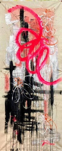 Who wants to see flowers sees flowers van Ute Bivona, Schilderij te koop op Singulart