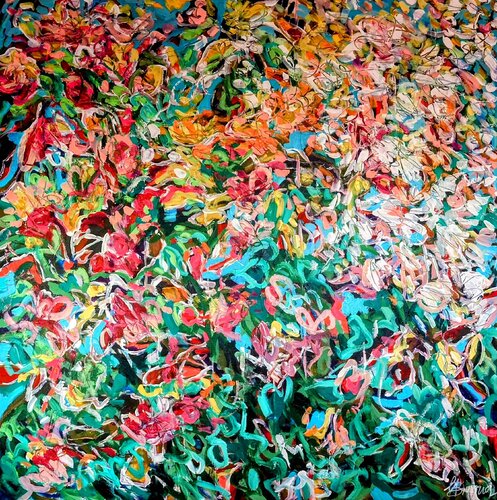 Le Jardin des Plaisirs Inconnus van Ute Bivona, Schilderij te koop op Singulart