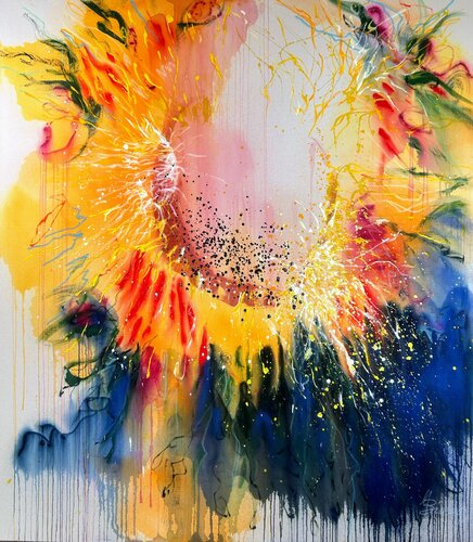 My kind of universe (Sunflowers) van Ute Bivona, Schilderij te koop op Singulart