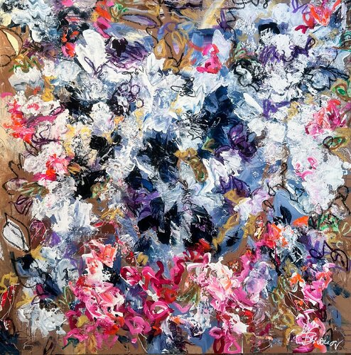 Last Pansies by Ute Bivona, 회화 for Sale on Singulart