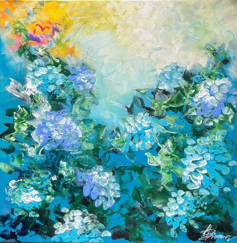 Hydrangeas 2 di Ute Bivona, Pittura in vendita su Singulart