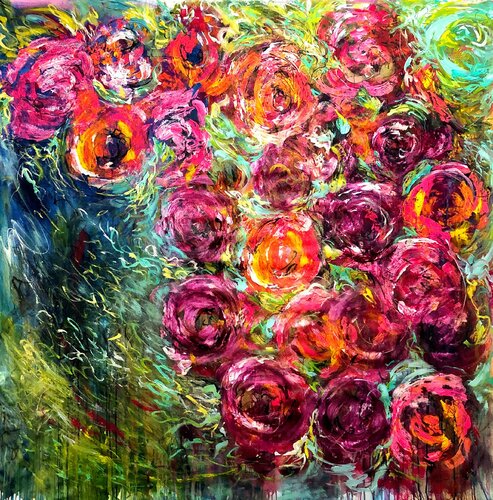 Nature blossoms unimpressed di Ute Bivona, Pittura in vendita su Singulart