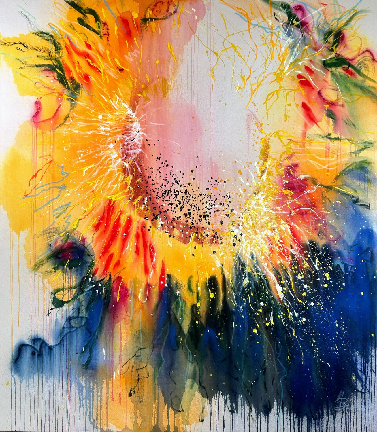 My kind of universe (Sunflowers) Ute Bivona Originalgemälde zu verkaufen