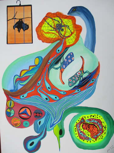 Octopus of desires van Serge Lecomte, Schilderij te koop op Singulart