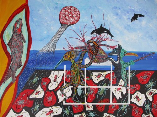 Surgery on a Whale's Heart di Serge Lecomte, Pittura in vendita su Singulart