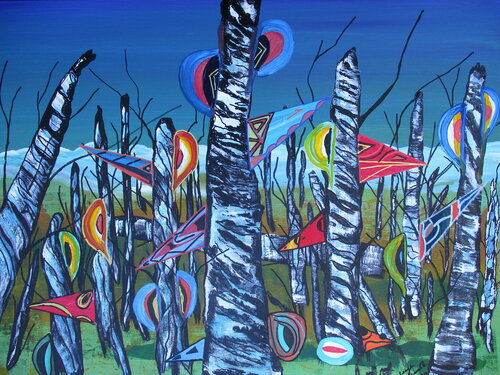Nameless forest di Serge Lecomte, Pittura in vendita su Singulart