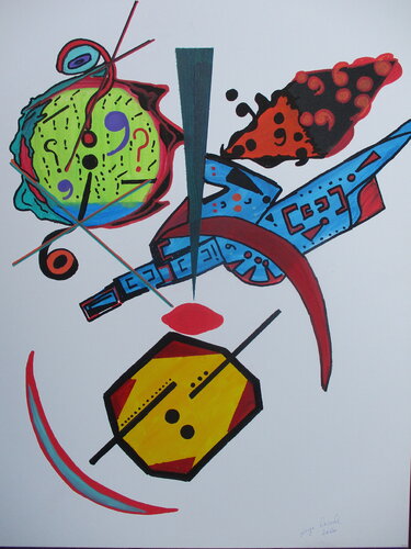 Spirit of punctuation von Serge Lecomte, Malerei kaufen auf Singulart