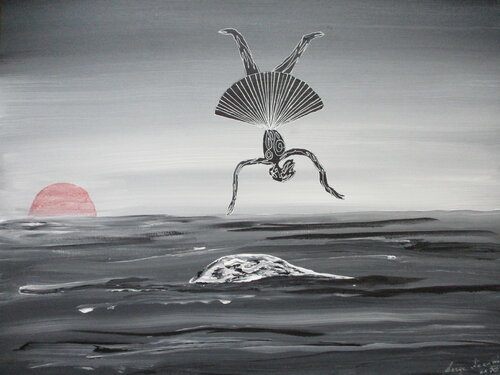 Parachutiste by Serge Lecomte, Painting for Sale on Singulart