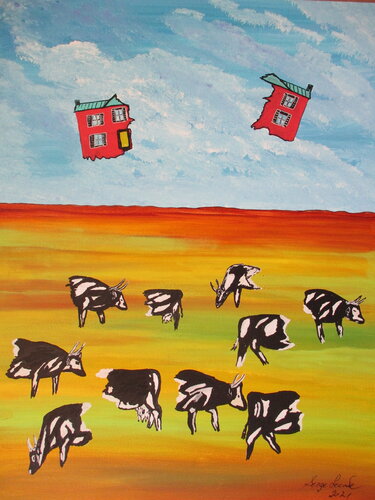 House divided von Serge Lecomte, Malerei kaufen auf Singulart