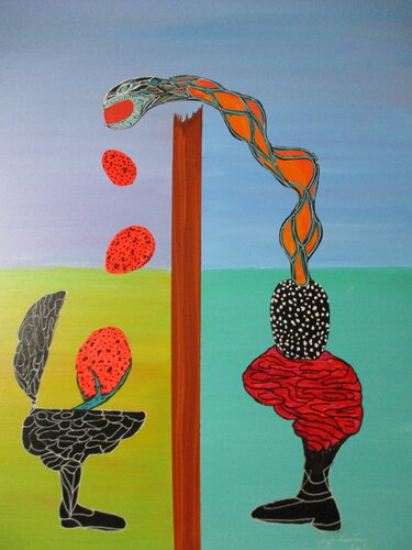 Food for thought by Serge Lecomte, Painting for Sale on Singulart