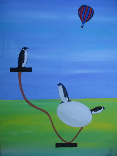 No pee breaks allowed von Serge Lecomte, Malerei kaufen auf Singulart