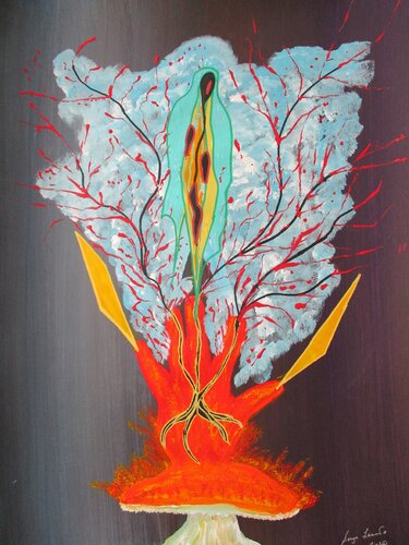 Lady of the Burning Fungus von Serge Lecomte, Malerei kaufen auf Singulart
