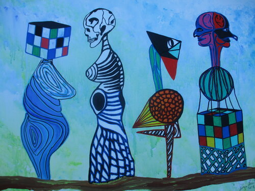 Conversation on a branch de Serge Lecomte, Pintura a la venta en Singulart
