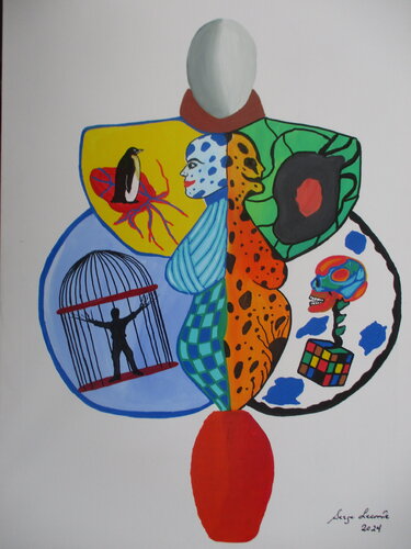 My grandfather was a butterfly van Serge Lecomte, Schilderij te koop op Singulart