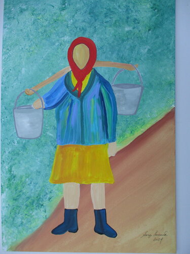 My aunt in Ukraine van Serge Lecomte, Schilderij te koop op Singulart