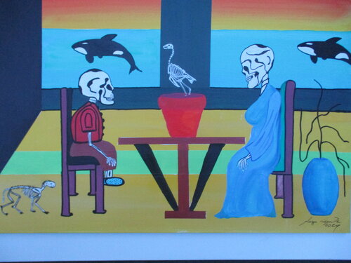 Husband on vacation for 2 years di Serge Lecomte, Pittura in vendita su Singulart