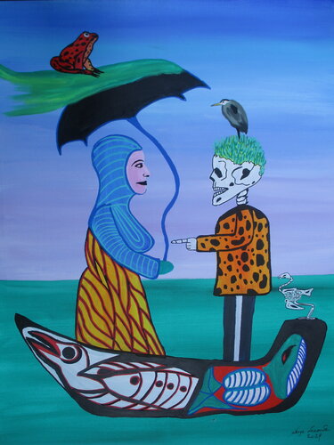 This boat is too small for the both of us de Serge Lecomte, Pintura a la venta en Singulart