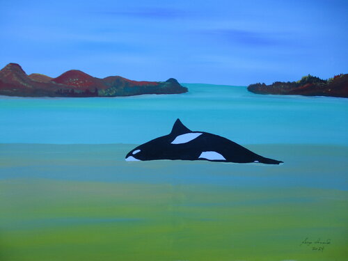 Beached whale van Serge Lecomte, Schilderij te koop op Singulart