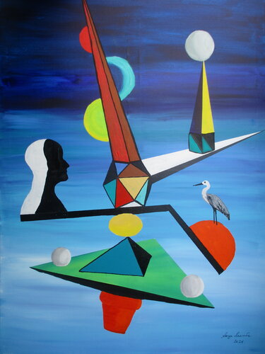 A delicate balance di Serge Lecomte, Pittura in vendita su Singulart