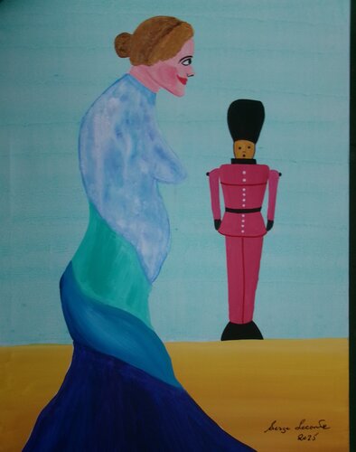 Venus and toy soldier de Serge Lecomte, Pintura a la venta en Singulart