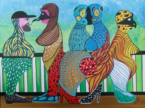 A walk among strangers von Serge Lecomte, Malerei kaufen auf Singulart