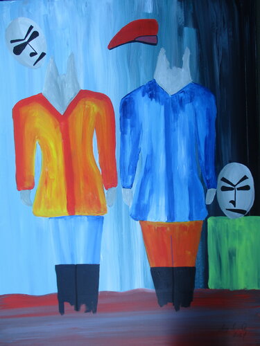 Two brother, one war van Serge Lecomte, Schilderij te koop op Singulart
