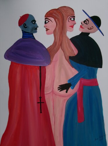 Two left hands of God by Serge Lecomte, Painting for Sale on Singulart