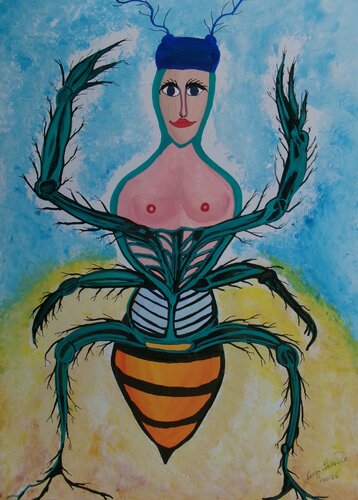 Mother in transition by Serge Lecomte, Painting for Sale on Singulart