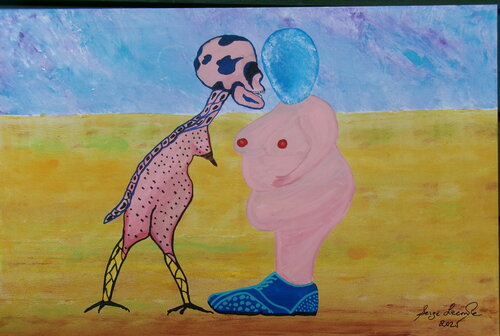 Bulimia looks in the mirror von Serge Lecomte, Malerei kaufen auf Singulart