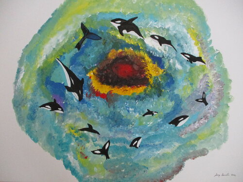 Orca fun de Serge Lecomte, Pintura a la venta en Singulart