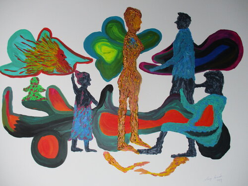 Mille Grazie Signore Giacommetti van Serge Lecomte, Schilderij te koop op Singulart