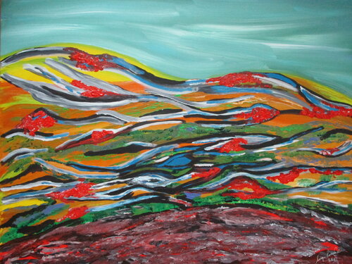 Valley of the zebras van Serge Lecomte, Schilderij te koop op Singulart