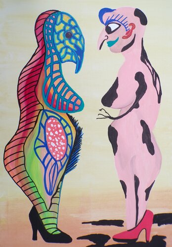 Shedding to be human par Serge Lecomte, Peinture en vente sur Singulart