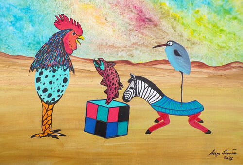 A fish! by Serge Lecomte, Painting for Sale on Singulart