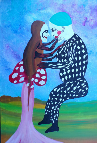 You have a kind face, friend by Serge Lecomte, Painting for Sale on Singulart