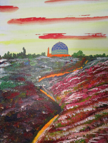 mosque by Serge Lecomte, Painting for Sale on Singulart